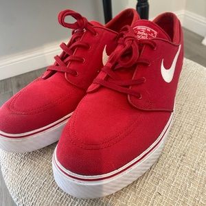 Nike Janoski Skate Shoes Red/White size 13